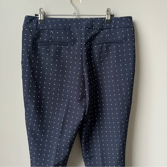 Cynthia Rowley Dress Pants Women's Size 8 Navy Blue White Diamond Ankle Mid Rise - Picture 10 of 11